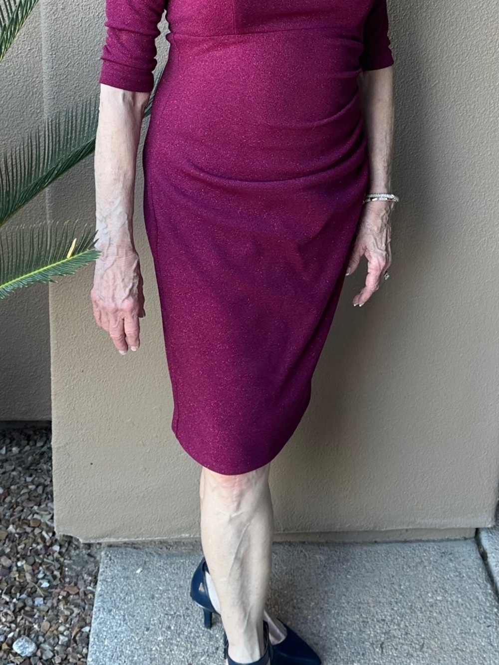 Eliza J lined sheath dress with elbow sleeves
